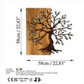 Decoratiune de perete, Agac 5, Dimensiune: 58 x 58 cm, Nuc / Maro