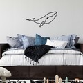 Decoratiune de perete, Whale, Dimensiune: 50 x 25 cm, Negru
