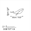 Decoratiune de perete, Whale, Dimensiune: 50 x 25 cm, Negru