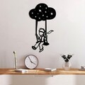 Decoratiune de perete, The Little Prince 6, Dimensiuni: 34 x 62 cm, Negru