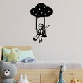 Decoratiune de perete, The Little Prince 6, Dimensiuni: 34 x 62 cm, Negru