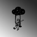 Decoratiune de perete, The Little Prince 6, Dimensiuni: 34 x 62 cm, Negru