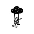 Decoratiune de perete, The Little Prince 6, Dimensiuni: 34 x 62 cm, Negru