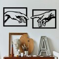 Decoratiune de perete, Hands, Dimensiune: 36 x 49 cm (2 bucăți), Negru