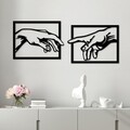 Decoratiune de perete, Hands, Dimensiune: 36 x 49 cm (2 bucăți), Negru