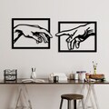 Decoratiune de perete, Hands, Dimensiune: 36 x 49 cm (2 bucăți), Negru