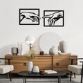 Decoratiune de perete, Hands, Dimensiune: 36 x 49 cm (2 bucăți), Negru