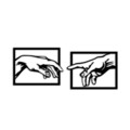 Decoratiune de perete, Hands, Dimensiune: 36 x 49 cm (2 bucăți), Negru