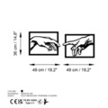 Decoratiune de perete, Hands, Dimensiune: 36 x 49 cm (2 bucăți), Negru