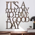 Decoratiune de perete, Rusty Have a Good Day, Dimensiune: 70 x 61 cm, Maro antichizat