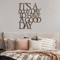 Decoratiune de perete, Rusty Have a Good Day, Dimensiune: 70 x 61 cm, Maro antichizat