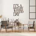 Decoratiune de perete, Rusty Have a Good Day, Dimensiune: 70 x 61 cm, Maro antichizat