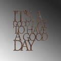 Decoratiune de perete, Rusty Have a Good Day, Dimensiune: 70 x 61 cm, Maro antichizat