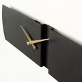 Ceas de perete, Origami Metal Wall Clock, Dimensiune: 16 x 49 cm, Negru