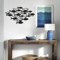 Decoratiune de perete, Fish Swarm, Dimensiune: 41 x 70 cm (1 bucată), Negru