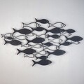Decoratiune de perete, Fish Swarm, Dimensiune: 41 x 70 cm (1 bucată), Negru