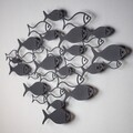 Decoratiune de perete, Fish Swarm, Dimensiune: 41 x 70 cm (1 bucată), Negru