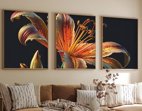 Tablou decorativ (3 Pieces), Huhu221, Lemn masiv (Grosime: 2,5 cm, Multicolor