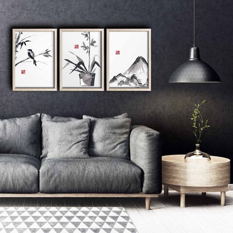 Tablou decorativ (3 Pieces), 3PKCT-002, Lemn, Multicolor