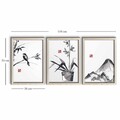 Tablou decorativ (3 Pieces), 3PKCT-002, Lemn, Multicolor