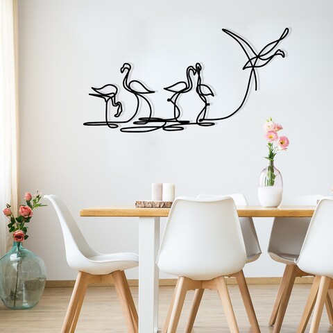 Decoratiune de perete, Flamingo 316 M, Dimensiuni: 115 x 58,5 cm, Negru