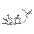 Decoratiune de perete, Flamingo 316 M, Dimensiuni: 115 x 58,5 cm, Negru