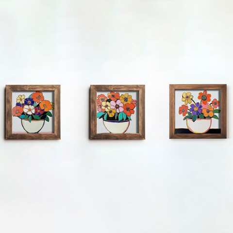 Tablou decorativ (3 Pieces), UKZM065, Imprimat UV, Multicolor