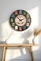 Ceas de perete, Huhuas00025, Dimensiune: 50 x 50 cm (1 bucată), Multicolor