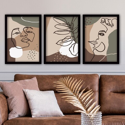 Tablou decorativ (3 Pieces), 3SC25, Plastic, Multicolor