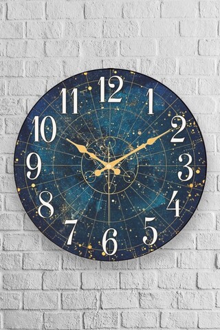 Ceas de perete decorativ, Myk1383, Diametru: 36 cm, Multicolor