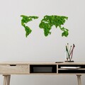 Decoratiune de perete, World Map, Dimensiuni: 70 x 32 cm, Verde
