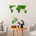 Decoratiune de perete, World Map, Dimensiuni: 70 x 32 cm, Verde