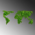 Decoratiune de perete, World Map, Dimensiuni: 70 x 32 cm, Verde