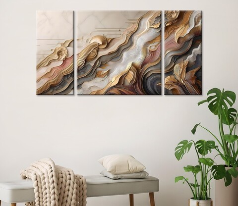Tablou decorativ (3 Pieces), MXC04, Lemn (Grosime: 2 cm, Multicolor