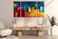 Tablou decorativ (3 Pieces), MXC08, Lemn (Grosime: 2 cm, Multicolor