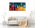 Tablou decorativ (3 Pieces), MXC08, Lemn (Grosime: 2 cm, Multicolor
