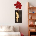 Decoratiune de perete, Banksy, Dimensiuni: 34 x 99 cm, Nuc / Maro / Roșu