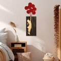 Decoratiune de perete, Banksy, Dimensiuni: 34 x 99 cm, Nuc / Maro / Roșu
