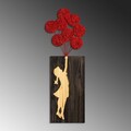 Decoratiune de perete, Banksy, Dimensiuni: 34 x 99 cm, Nuc / Maro / Roșu