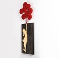 Decoratiune de perete, Banksy, Dimensiuni: 34 x 99 cm, Nuc / Maro / Roșu