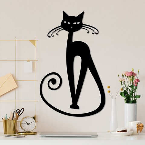 Decoratiune de perete, Cat 6, Dimensiune: 37 x 60 cm, Negru