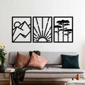 Decoratiune de perete, Vista Trio B, Grosime: 1,5 mm, Negru