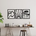 Decoratiune de perete, Vista Trio B, Grosime: 1,5 mm, Negru