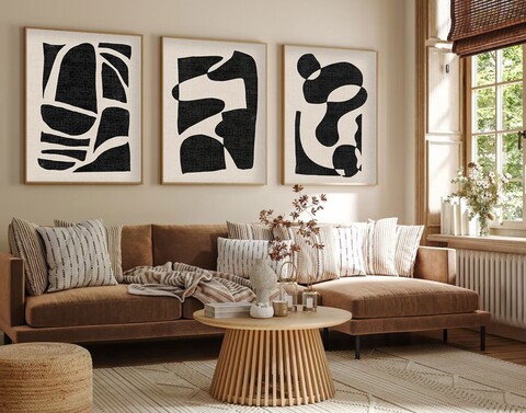 Tablou decorativ (3 Pieces), Huhu201, Lemn masiv (Grosime: 2,5 cm, Multicolor