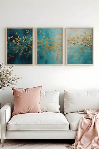 Tablou decorativ (3 Pieces), Huhu485, Lemn masiv (Grosime: 2,5 cm, Multicolor