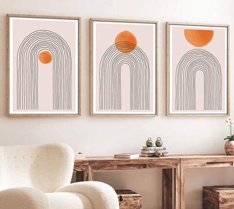 Tablou decorativ (3 Pieces), Huhu133, Lemn masiv (Grosime: 2,5 cm, Multicolor
