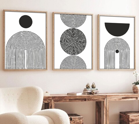 Tablou decorativ (3 Pieces), Furie 163, Lemn masiv (Grosime: 2,5 cm, Multicolor