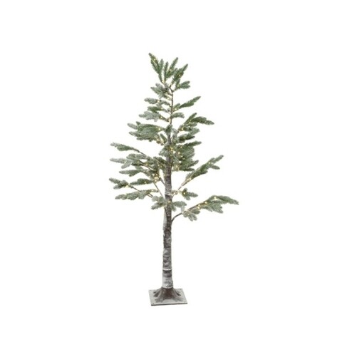 Decoratiune luminoasa pentru exterior Pine w snow tree, Lumineo, 312 micro LED-uri, H180 cm, multicolor
