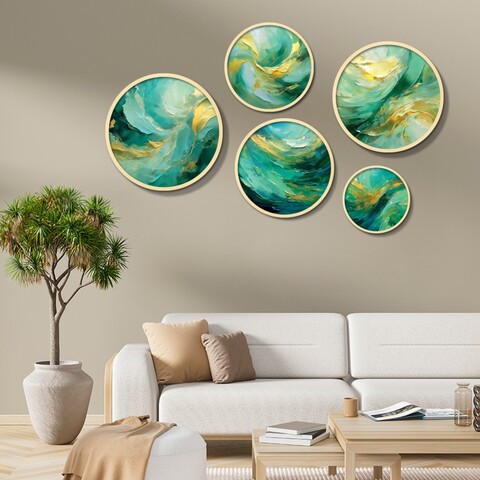 Tablou decorativ (5 Pieces), Iaht-50, Dimensiuni: 43,5 x 43,5 cm (1 bucată), Multicolor