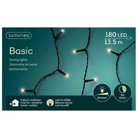 Instalatie de Craciun pentru exterior, Lumineo, 180 LED-uri, 1350 cm, alb